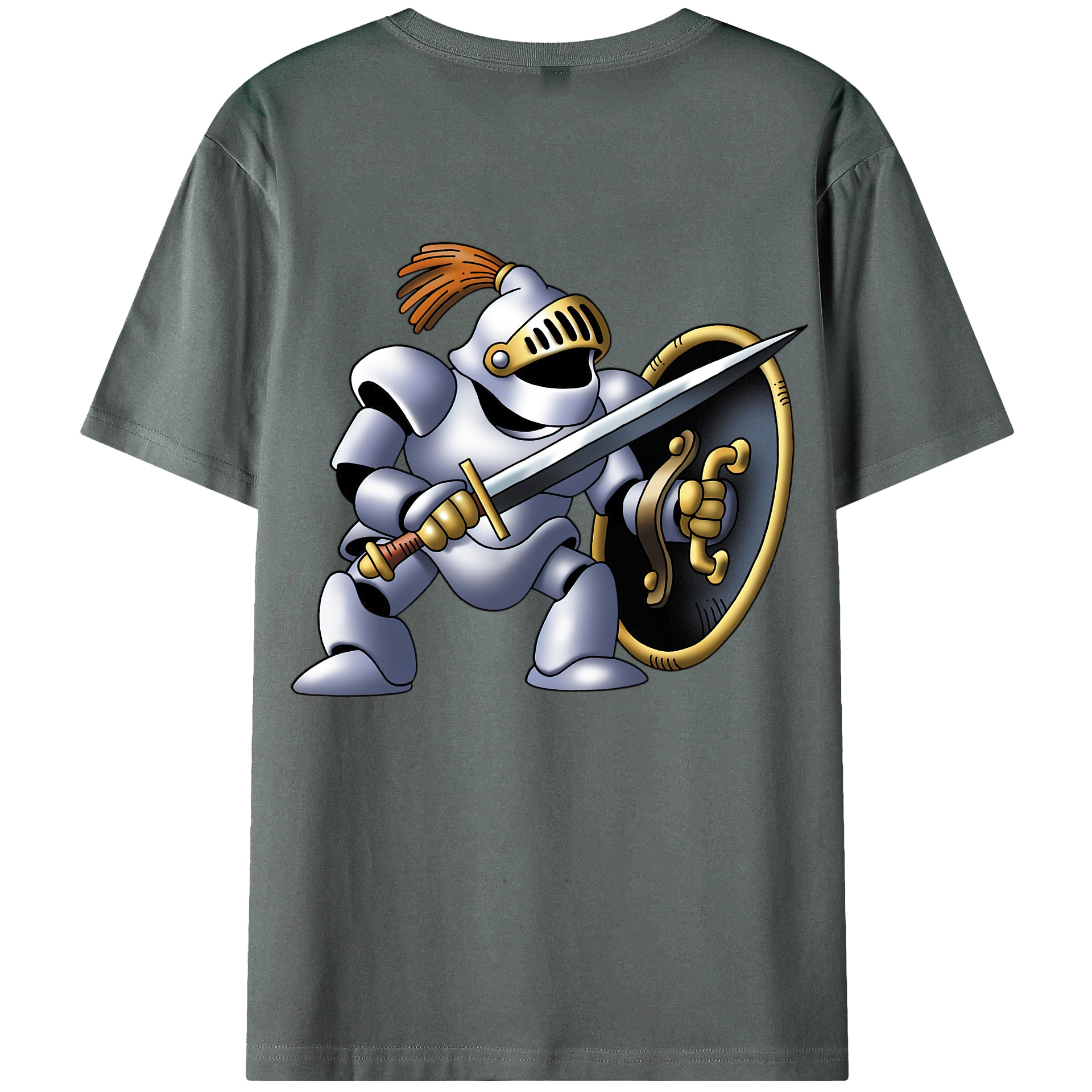 （画像用） ドラゴンクエスト Doragon Kuesuto Dragon Quest 綿100％ メンズ半袖Tシャツ（バックプリント） 通気性